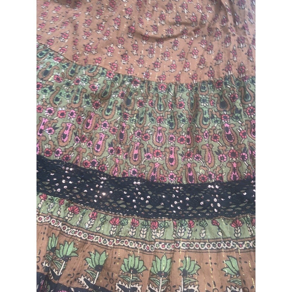 Cottagecore Y2k Prairie Rhinestone Fairycore Boho Skirt summer festival sparkle - Picture 5 of 7